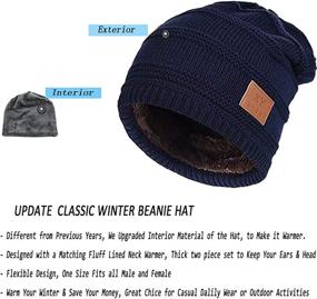 img 2 attached to Winter Hat Scarf Set for Men - Knit Warm Hats & Caps for Men & Women