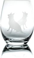 german shepherd stemless wine glass (1 glass) - perfect 🐾 gift for dog lovers - hand-etched with breed name on base логотип