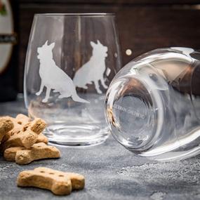 img 3 attached to German Shepherd Stemless Wine Glass (1 Glass) - Perfect 🐾 Gift for Dog Lovers - Hand-Etched with Breed Name on Base