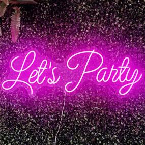 img 4 attached to 🎉 Illuminate Your Celebrations with the Let's Party LED Neon Sign - Vibrant 27" Wall Decor in Pink, Ideal for Bedroom, Bar, Club, Bachelorette, Engagement, Birthday, Wedding Parties & Home Decoration