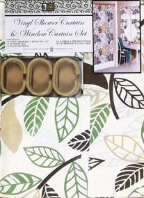 img 1 attached to 🌿 Enhance Your Bathroom Décor with Better Home Vinyl Shower Curtain & Window Curtain Set in Green Leafs - Including 12 Rings