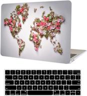 🌸 funut macbook pro 13 inch case 2015 2014 2013 end 2012 older version (a1502 & a1425) with retina display, hard plastic protective cover & keyboard cover, flower map logo