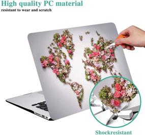 img 2 attached to 🌸 Funut MacBook Pro 13 inch Case 2015 2014 2013 end 2012 Older Version (A1502 & A1425) with Retina Display, Hard Plastic Protective Cover & Keyboard Cover, Flower Map