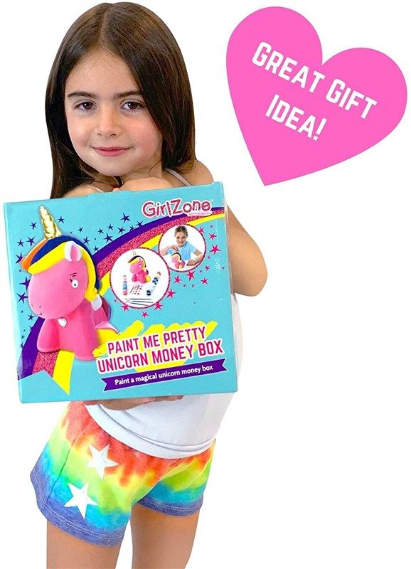  GirlZone Paint Your Own Unicorn Piggy Bank for Girls, Paint a  Cute Unicorn with Cool Metallic Paints, Great Craft Kit for Kids and Fun  Gift Idea : Toys & Games