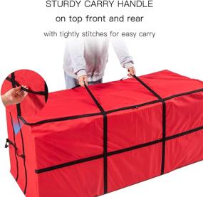 img 1 attached to 🎄 HogarDeck 9 Ft Christmas Tree Storage Bag: Waterproof Container with Reinforced Handles & Dual Zipper for Easy Tree Disassembling and Heavy-Duty Protection