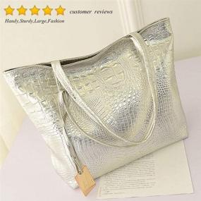 img 3 attached to Sales Womens Crocodile Capacity Shoulder Handmade Women's Handbags & Wallets for Totes