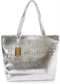 img 4 attached to Sales Womens Crocodile Capacity Shoulder Handmade Women's Handbags & Wallets for Totes