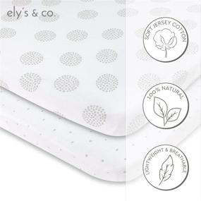 img 3 attached to 👶 Ely's & Co. Pack N Play Playard 2-Pack Combed Jersey Cotton Sheets for Baby Boy or Girl (Grey Dottie) - Portable Crib Essential!
