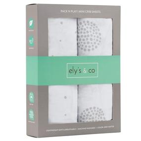 img 4 attached to 👶 Ely's & Co. Pack N Play Playard 2-Pack Combed Jersey Cotton Sheets for Baby Boy or Girl (Grey Dottie) - Portable Crib Essential!