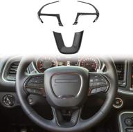 voodonala abs carbon fiber steering wheel trim for dodge challenger, charger, durango & jeep grand cherokee srt8 (2014-2019) логотип