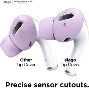 img 1 attached to Чехол для наушников elago AirPods Pro Earbuds Cover Plus: Интегрированные насадки для Apple AirPods Pro - 6 пар, патент США (лаванда)