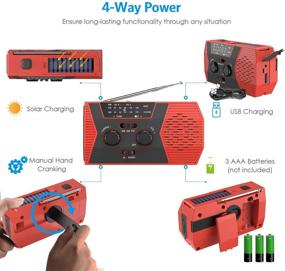 img 1 attached to 📻 (Improved Version) Emergency Solar Hand Crank Radio with NOAA Weather Radio, Self-Powered Portable AM/FM Radio, LED Flashlight, Reading Lamp, 2000mAh Power Bank, SOS Alarm for Outdoor Household Use