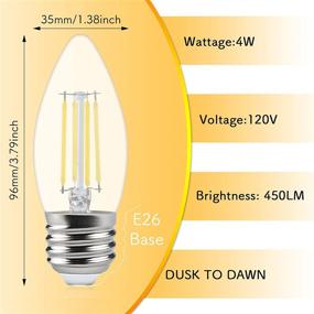 img 3 attached to 🔆 Ganiude LED Daylight Photocell Filament Candelabra Bulb