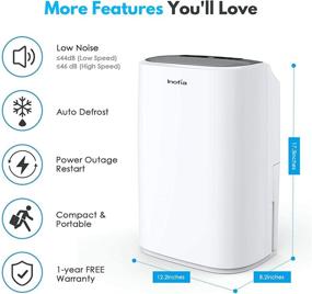 img 1 attached to 🌧️ Inofia 30 Pint Dehumidifiers for Home and Basements: Auto Drainage & Manual Drainage Option!