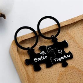 img 1 attached to Better Together Couples Set Keychain - ZNTINA Puzzle Piece Keychain for Long Distance Relationship Gift, Valentine Gift (BKR-Better together)