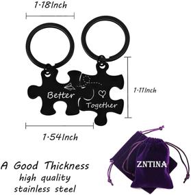 img 3 attached to Better Together Couples Set Keychain - ZNTINA Puzzle Piece Keychain for Long Distance Relationship Gift, Valentine Gift (BKR-Better together)