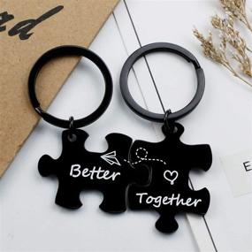 img 2 attached to Better Together Couples Set Keychain - ZNTINA Puzzle Piece Keychain for Long Distance Relationship Gift, Valentine Gift (BKR-Better together)