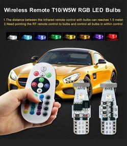 img 1 attached to GIVEDOUA T10 168 194 W5W LED Bulb Pack of 2: RGB Amber Yellow White Blue Red Infrared Remote 3535 SMD Dome License Plate Map Trunk Reading Side Marker Wedge Lights for 12V Car Replacement Bulbs