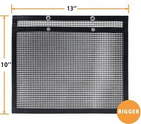 img 3 attached to 🔥 Large 13'' x 10'' Mesh Grill Bags for Outdoor Grill - Pack of 2