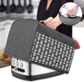 img 1 attached to 🍞 Gray Arrow Yarwo Toaster Cover - Nylon, Top Handle, Fits Most Standard 2 Slice Toasters, with Pockets