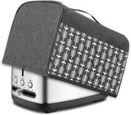 🍞 gray arrow yarwo toaster cover - nylon, top handle, fits most standard 2 slice toasters, with pockets logo