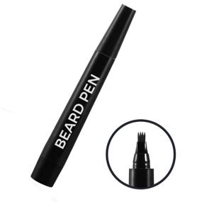 img 3 attached to 🧔 Black Waterproof Beard Pencil Filler for Men - Enhance Beard, Mustache, and Eyebrows - Easy Application with Micro Fork Tips