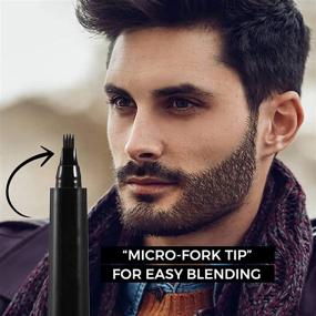 img 1 attached to 🧔 Black Waterproof Beard Pencil Filler for Men - Enhance Beard, Mustache, and Eyebrows - Easy Application with Micro Fork Tips