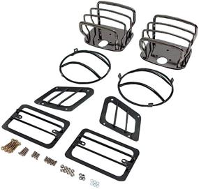 img 1 attached to 🔒 Rugged Ridge 12496.03 Euro Guard Kit for 07-18 Jeep Wrangler JK/JKU - Black, 8 Piece: High-Quality Protection