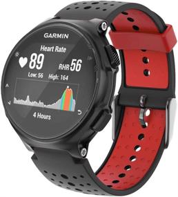 img 3 attached to ISABAKE Soft Silicone Sport Band For Forerunner 235 Watch Bands Compatible With Approach S20 S5 S6 Forerunner 230 220 235 235Lite 620 630 735XT Smartwatch(Black/Red)