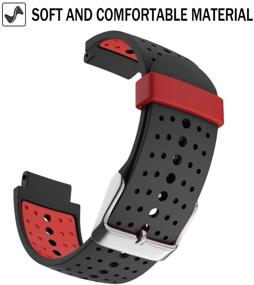 img 1 attached to ISABAKE Soft Silicone Sport Band For Forerunner 235 Watch Bands Compatible With Approach S20 S5 S6 Forerunner 230 220 235 235Lite 620 630 735XT Smartwatch(Black/Red)