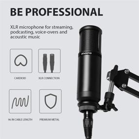 img 3 attached to Professional XLR Condenser Microphone AU-PM320 by MAONO - Cardioid Vocal Recording Mic with XLR Cable for Streaming, Voice Over, Project, and Home-Studio