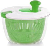 🥗 zulay kitchen salad spinner 5l capacity - easy-to-use lettuce spinner with secure lid lock & rotary handle - large salad spinners with bowl, colander & built-in draining system (green) logo