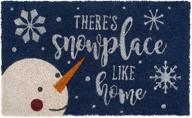 dii indoor/outdoor natural coir holiday season doormat: snowplace like home, 18x30 logo