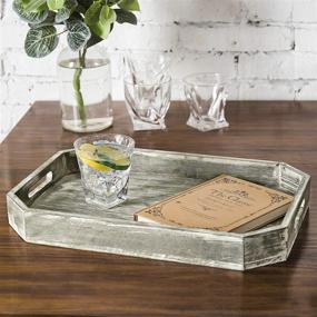 img 3 attached to 🍽️ Country Rustic Serving Tray with Handles by MyGift