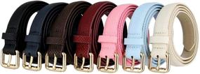 img 1 attached to 🐍 Enhance Your Style with Trendy Skinny Snakeskin Embossed Leather Belts for Women