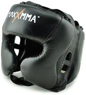 🥊 black maxxmma l/xl headgear - boxing, mma, kickboxing, sparring, karate, taekwondo training logo