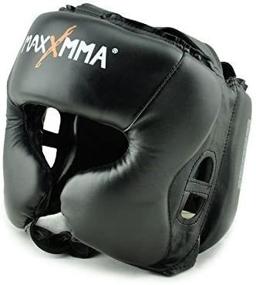 img 4 attached to 🥊 Black MaxxMMA L/XL Headgear - Boxing, MMA, Kickboxing, Sparring, Karate, Taekwondo Training