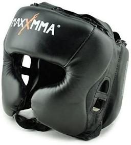 img 2 attached to 🥊 Black MaxxMMA L/XL Headgear - Boxing, MMA, Kickboxing, Sparring, Karate, Taekwondo Training