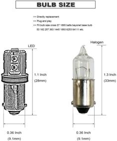 img 3 attached to DODOFUN CANBUS BA9S Red Extra Bright Car Interior Exterior Replacement Bulb Bayonet Base BA9 53 57 1445 1895 64111 Size Reading Map Dome Side Door Courtesy LED Light 12V 24V (Pack Of 4)