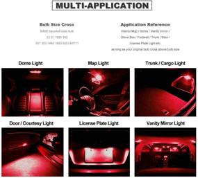 img 1 attached to DODOFUN CANBUS BA9S Red Extra Bright Car Interior Exterior Replacement Bulb Bayonet Base BA9 53 57 1445 1895 64111 Size Reading Map Dome Side Door Courtesy LED Light 12V 24V (Pack Of 4)