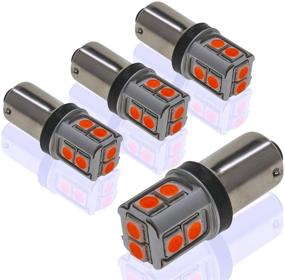 img 4 attached to DODOFUN CANBUS BA9S Red Extra Bright Car Interior Exterior Replacement Bulb Bayonet Base BA9 53 57 1445 1895 64111 Size Reading Map Dome Side Door Courtesy LED Light 12V 24V (Pack Of 4)