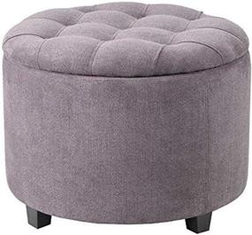 img 1 attached to 🪑 Madison Park Sasha Round Ottoman with Convenient Shoe Storage Insert