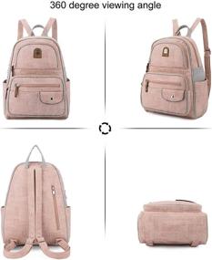 img 2 attached to 🎒 Stylish Women's Leather Backpack Shoulder Bag with Crossbody Strap - Ideal Satchel Handbags & Wallets