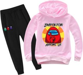 img 2 attached to 👦 Active Boys' Clothing: Stylish Pullover Hoodie Sweatpants and Fashion Sweatshirt