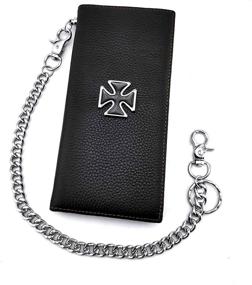 img 4 attached to Gothic Cross Biker Leather Wallet