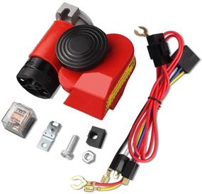 img 3 attached to 🚗 GAMPRO 12V Автомобильный воздушный рог - Ультра-громкий 130DB Компактный мини-воздушный рог для автомобиля, грузовика, мотоцикла, гольф-кара, автобуса - Комплект из 2-х