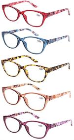 img 4 attached to 👓 Women's Fashion Spring Hinge Pattern Design Reading Glasses - Set of 5 Pairs for Optimal Style and Function