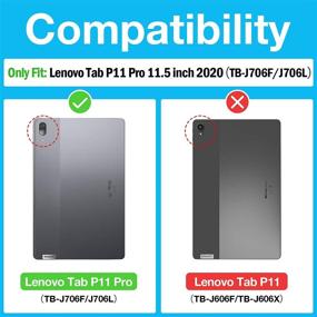 img 3 attached to Чехол ProCase для Lenovo Tab P11 Pro 11.5 дюймов 2020 (TB-J706F / TB-J706L), тонкий и легкий умный чехол с трехслойной подставкой, фолио чехол из твердого пластика для планшета Lenovo Tab P11 Pro 11.5 дюймов 2020 года выпуска - черный