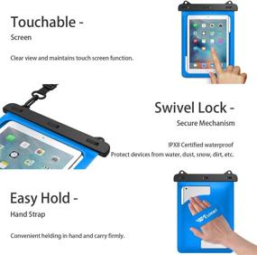 img 2 attached to 💦 Waterproof Bag Case for iPad 8th/7th/6th/5th/4th Generation 10.5/10.2/9.7, iPad Air 1/2/3, iPad Pro - Blue (with Lanyard) | Tablets Dry Bag for iPad/Samsung Galaxy Tab 9.7 Inch