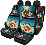 🌿 belidome tribal aztec stripes green auto seat covers: full set for suv, van & sedan logo